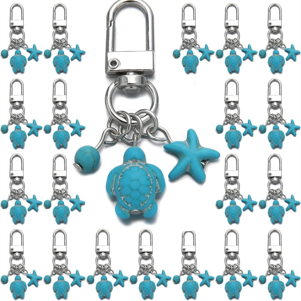 5726 20PCS Tortoise Keychain Turtle Keychain Turtle Charm Keyrings Tortoise